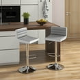 thumbnail image 4 of Costway Ensemble de 2 Tabourets de Bar Tabouret de Bar Réglable en Cuir PU Pivotant Chaises de Pub Sans Accoudoirs, 4 of 9