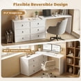 thumbnail image 4 of HOMCOM L Shaped Computer Desk with 6 Drawers White Wood Grain, 4 of 10