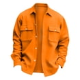 thumbnail image 6 of LISTHA Men's Casual Flap Pocket Button Front Long Sleeve Jackets Orange M, 6 of 6