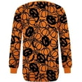 thumbnail image 4 of Chandail en Molleton Citrouille Chat pour Femmes Halloween Col Rond Chandail Manches Longues Hauts Décontractés Amples, 4 of 5
