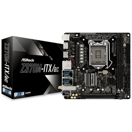 ASRock Z370M-ITX/ac LGA 1151 (300 Series) Intel Z370 HDMI SATA 6Gb/s USB 3.1 Mini ITX Intel (Best Mini Itx Motherboard)