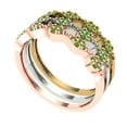 thumbnail image 2 of 0.3 ct Brilliant Round Cut Natural Peridot 18K White/Rose/Yellow Gold Stackable Band SZ 8.25, 2 of 6