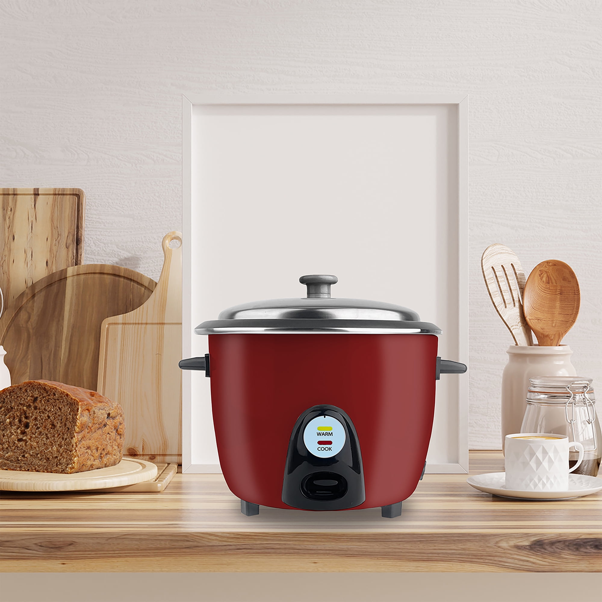 Zummy 7 Cup Rice Cooker with Measuring Cup & Serving Spoon