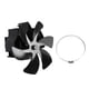 thumbnail image 1 of Ventilador para estufa de leña con alimentación por calor, 6 aspas, para colgar, silencioso, con tubo de humos, ecológico, para montaje en pared, color negro, 1 of 10