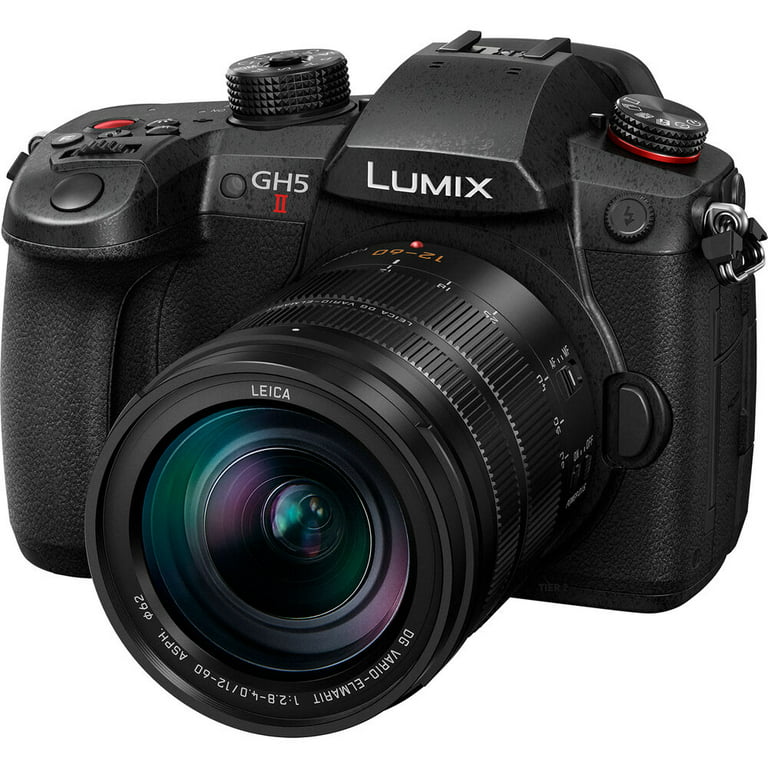 Panasonic Lumix GH5 II Mirrorless Camera with 12-60mm Lens (DC-GH5M2LK) +  4K Monitor + Sony 64GB TOUGH SD Card + Filter Kit + Wide Angle Lens + 