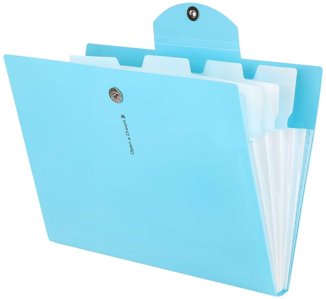 Expanding File Folder with 5 Pockets, Accordion Folder Paper Organizer