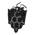 thumbnail image 2 of WZXFASHION Womens Head Wraps Soft Slouchy Style Crochet Knit Hair Bandanas with Ties for Vacation Photograph Outdoors Black, 2 of 4
