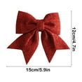thumbnail image 3 of Anhility 2Pcs Christmas Sparkle Bows Red Rustic Wreath Gift Bows Vintage Xmas Glitter Ribbon Bow Holiday Ornaments for Christmas Tree Garland DIY Craft Wrapping Decor (5.91x4.72in), 3 of 6
