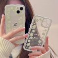 thumbnail image 4 of Carcasa Para iPhone 11 12 13 Pro max Mini XR X 7 8 Plus XS Teléfono Caso De Lujo De La Moda De Onda Encantadora Flor Mariposa Corazón Suave Silicona Lente Protector Cámara Cubierta Trasera, 4 of 4