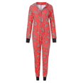 thumbnail image 1 of For Family,matching Set Family Christmas Siamese Pajamas Sets Deer Head Embroidery Hooded Red, 1 of 3