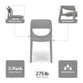 thumbnail image 2 of HON Basyx Prodigy Commercial-Grade 2-Pack Armless Stackable Chair, Indoor & Outdoor Chair, in Platinum Grey (BSXVL332C), 2 of 13