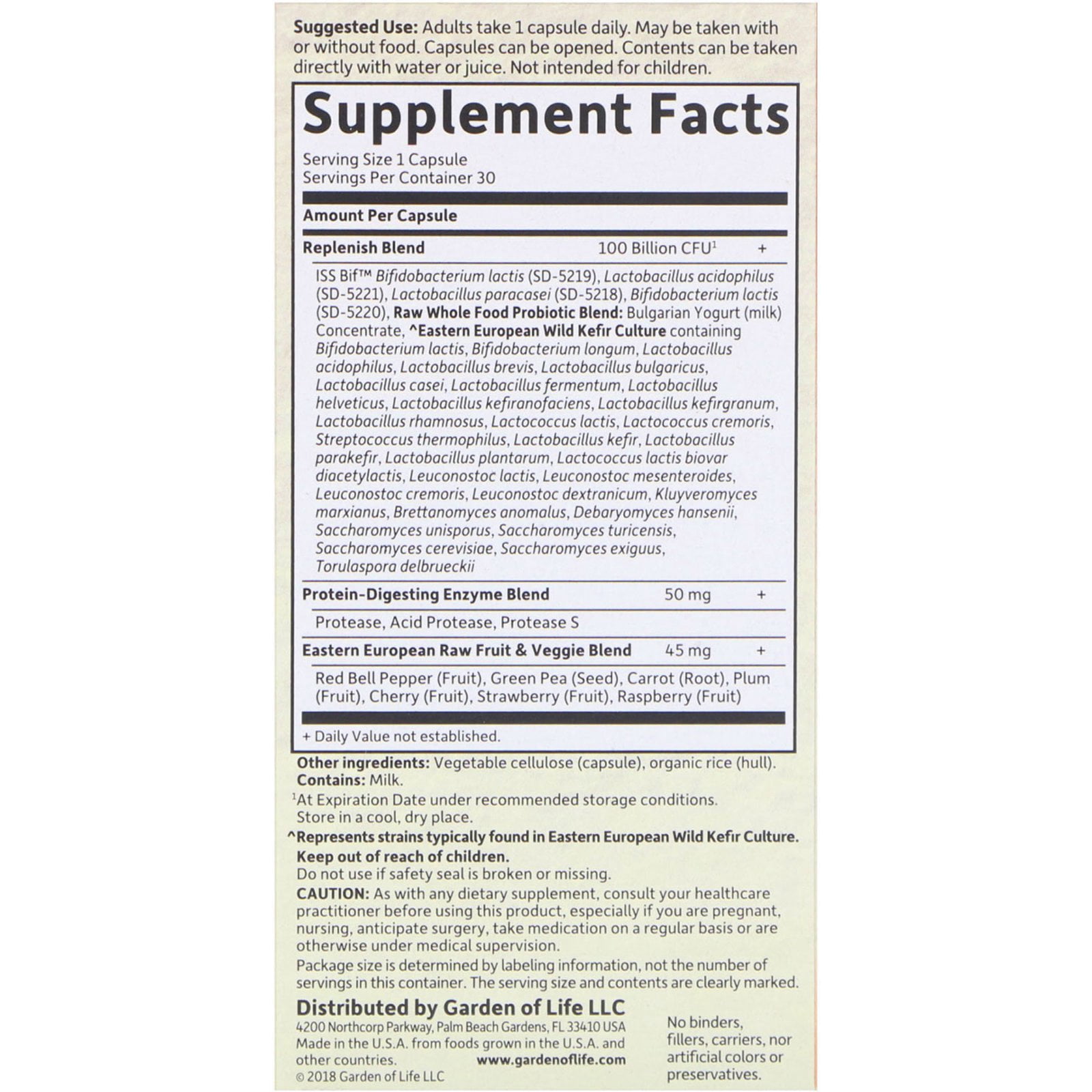 Garden of Life Raw Probiotics Ultimate Care, 30 Capsules