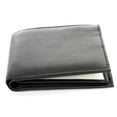 thumbnail image 3 of Men's Double Bill Bifold Leather 9 Credit Card 1 ID Window Black Wallet 4.5 x 3.5 inches, 3 of 3
