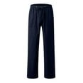 thumbnail image 4 of Women's Solid Color Loose Comfort And Linen Drawstring Elastic Waist Pocket Straight Leg Trousers Casual Pants, 4 of 4