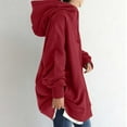thumbnail image 5 of Trendy Olyvenn Womens Long Sleeve Sweatshirts Long Coat Tops Casual Plus Size Loose Women's Solid Color Hoodie Zipper Tops With Pockets Red XXXXXL, 5 of 7