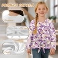 thumbnail image 5 of DISNIMO Girls Long Sleeve Shirts Camouflage Print Casual Crewneck Blouse Tops Lace Up T-Shirts Fashion Loose Pullover Tops, 5 of 8