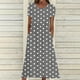 thumbnail image 2 of Vestido Casual Pantalones para Mujeres Vestido de Cuello Alto Cintura Elástica Cuello en V Manga Corta Polka Dot Cuello Redondo Top, 2 of 5
