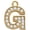 Silver, variant on Gold-tone Mini Scroll Heart - Large Goldtone Crystal Initial - O - Charm Necklace, 17.5"+2"