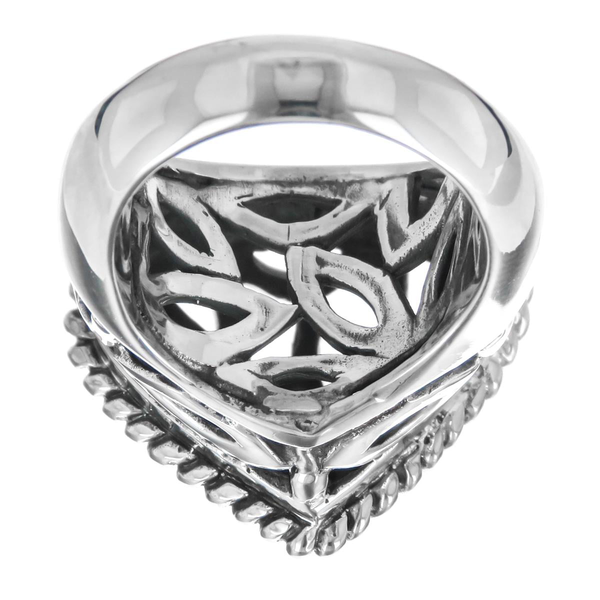 Princess Kylie 925 Sterling Silver Flower Designer Filigree Art Ring