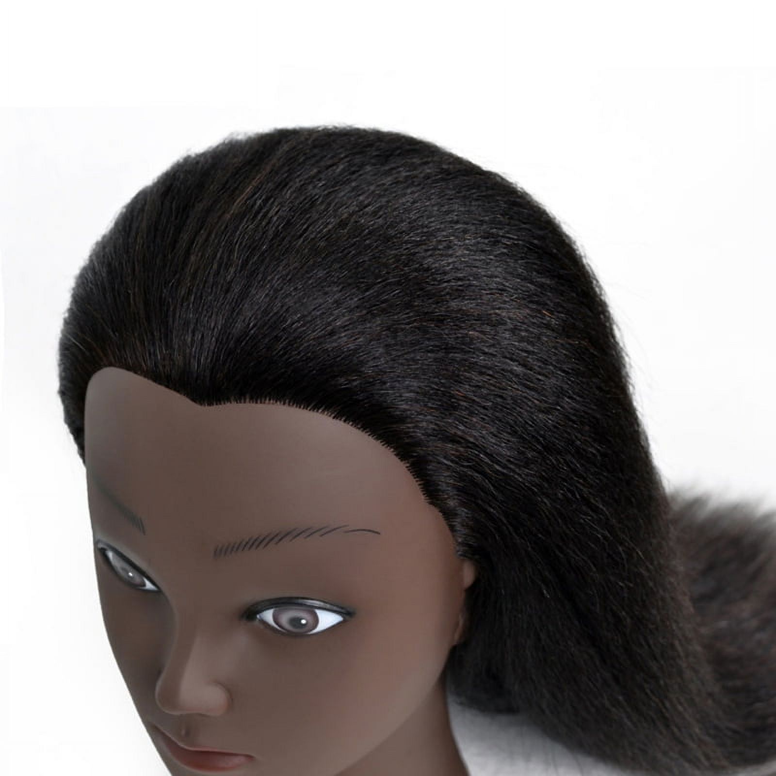 Hair Styling Practice Doll Afro Training Mannequin Head with Clamp, Real , Thick, Can Perm, Bleach, Cut And Blow - 14in