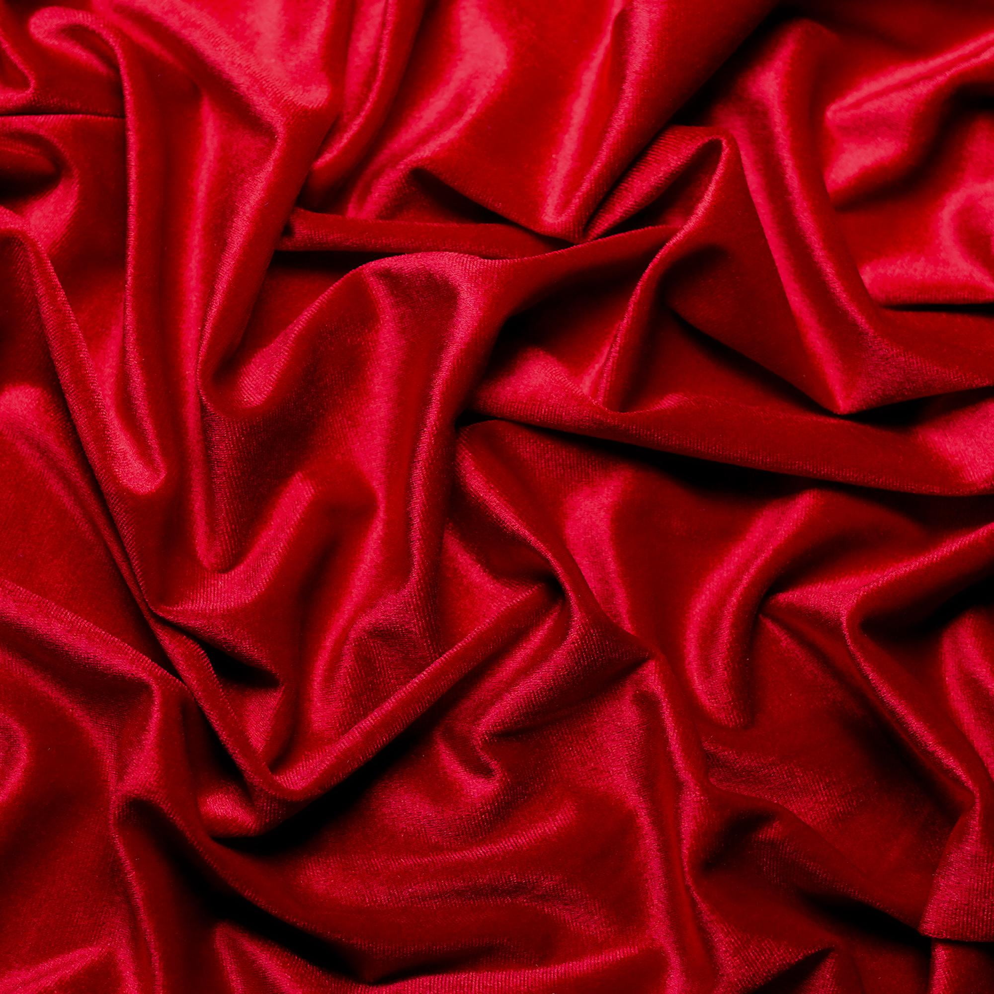 Ice Fabric Stretch Velvet Fabric by the Yard - 60" Wide Soft Stretchy Fabric for Sewing Clothes, Apparel, Costume, Crafts - 90% Polyester 10% Spandex - Red - 4 Yards