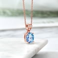 thumbnail image 4 of Gem Stone King 18K Rose Gold Plated Silver Pendant with Chain Mystic Quartz Moissanite (3.64 Cttw), 4 of 4