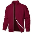 thumbnail image 2 of Men's Casual Jacket Lightweight Long Sleeve Zippered Cardigan Sweatshirt for Autumn Winter Comfortable Outdoor Wear, 2 of 2