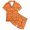 p-71Orange264, variant on CAIVO 2 Piece Pajama Sets Rainbow Pattern Kids Boys And Girls Short Sleeve Lapel Button Down Shirts Tops With Shorts Sleepwear Pjs