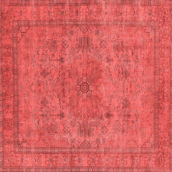 Ahgly Company Indoor Square Oriental Red Industrial Area Rugs, 3' Square