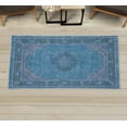 thumbnail image 1 of Vintage Decorative Rug, Oriental Design Curlicue Swirly Motives with Retro Details Victorian Art, Quality Carpet for Bedroom Dorm and Living Room, 6 Sizes, Sea Blue Green Beige, by Ambesonne, 1 of 1