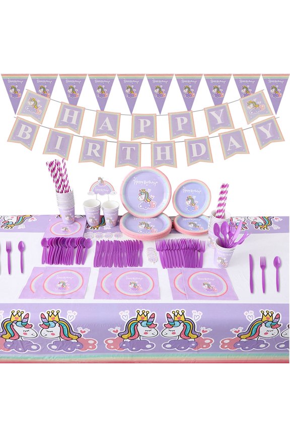 Unicorn Birthday Decorations for Girls Unicorn Birthday Party Supplies 181pcs
