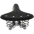 thumbnail image 4 of Asiento de cuero duradero para bicicleta, asiento de cuero de vaca Vintage para ciclismo con resortes, asiento de cuero negro, asiento cómodo con resorte, 4 of 5