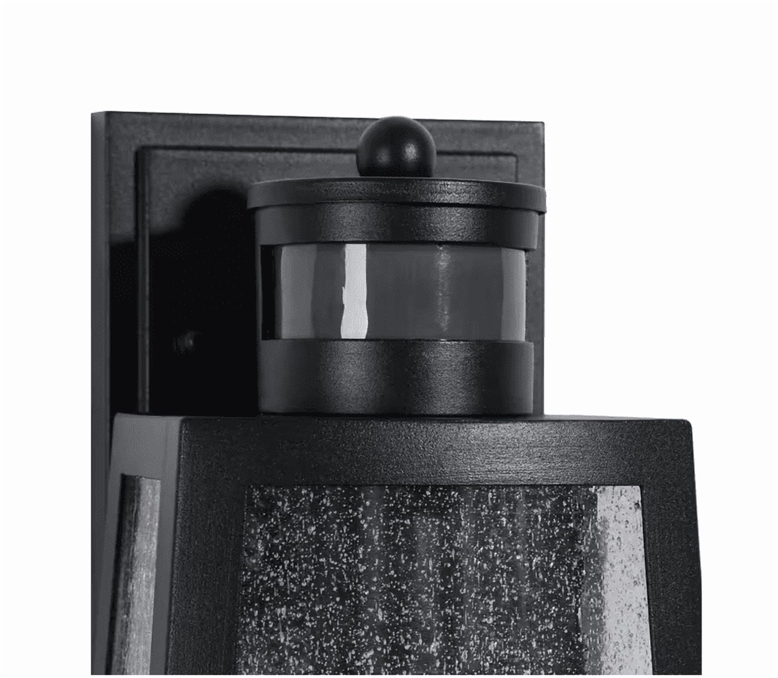 Uolfin Modern Rustic Motion Sensor Outdoor Wall Light, 1-Light Transitional Black Outdoor Wall Sconce for Patio, Park, or Porch