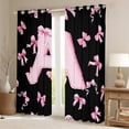 thumbnail image 2 of Feelyou Black Pink Letter Curtains Pack of 2 (42x84 Each) for Kids, Bowknot Monogrammed A Curtains Blackout, Princess Bow-tie Bedroom Curtains, Window Curtains Home Decor, 2 of 6