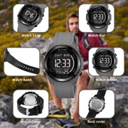 SKMEI Mens Digital Watch, Sport Military Watches for Men Waterproof LED Screen Large Face Tactical Watch with Dual Time Alarm Stopwatch Wrist Watch