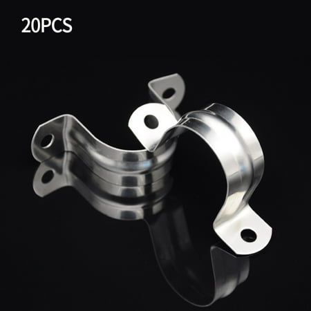 

Suyin 20Pcs Stainless Steel Pipe Clamp U-Clamp Two Hole Pipe With Saddle Clamp