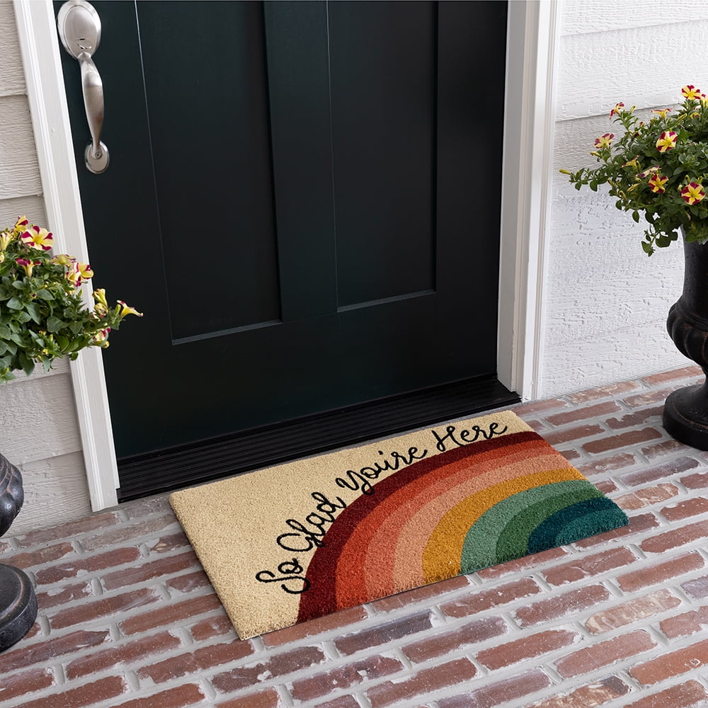 Rainbow Doormat Outdoor Indoor,Cute Pride Door Mat Color Front Door Decor Mat  Rug,Welcome Entrance Floor Mats,17 x 30 in 17x30 inches 