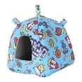 thumbnail image 3 of Casita colgante para pájaros, nido para loros, cama acogedora para hámsteres, escondite de mesa para mascotas, accesorio versátil, forrado de felpa, Patrón de cohete, 3 of 8