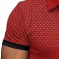 thumbnail image 5 of FAWUUDO Men's Print Shirts Half Button Lapel Collar Casual Silm Fit Short Sleeve with Pocket Red, 5 of 6