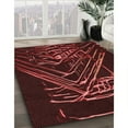 thumbnail image 3 of Ahgly Company Machine Washable Indoor Square Transitional Brown Red Area Rugs, 3' Square, 3 of 7