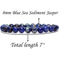 thumbnail image 2 of Royal Blue Sea Sediment Jasper Gemstone 8mm Round Beads Stretch Bracelet 7 Inch, 2 of 4