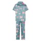thumbnail image 4 of Sexy Pijama Conjunto para las Mujeres Impreso Bolsillo Pantalones de Manga Corta, Traje Suelto Casual para el Hogar Y el Salón, 4 of 9