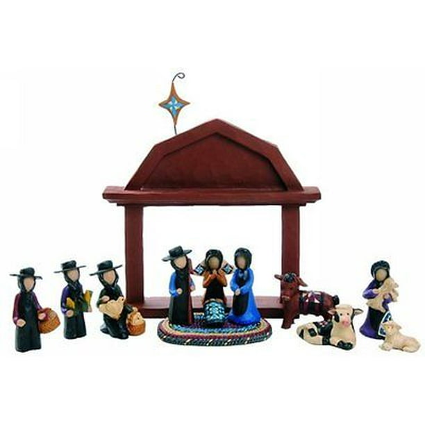 Amish Nativity Set, 13 Piece Resin Christmas Set, by Blossom Bucket
