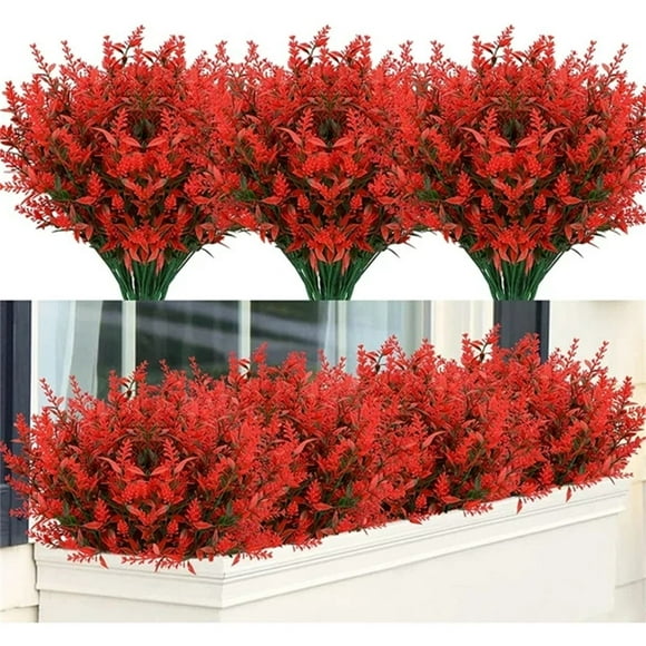Bulk Flowers Price Drop , Fake Flowers 12Pc Artificial Flower Red A Clearance Sale , Artificial Flowers Clearance for Room Red3
