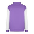 thumbnail image 6 of Otntypg Lightweight Striped Color Block Bomber Jackets for Women Casual Drop Shoulder Long Sleeve Button Down Varsity Cardigan Outwear Coats Trendy Pocket Baseball Sweatshirts Purple#01 L, 6 of 7
