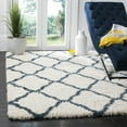 thumbnail image 2 of SAFAVIEH Hudson Aline Plush Geometric Shag Area Rug, Ivory/Slate Blue, 2'3" x 3'9", 2 of 6