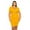 Mustard, variant on Women's Plus Size V-neck Sheath Dress with Buckle Accent and Puff Sleeves
