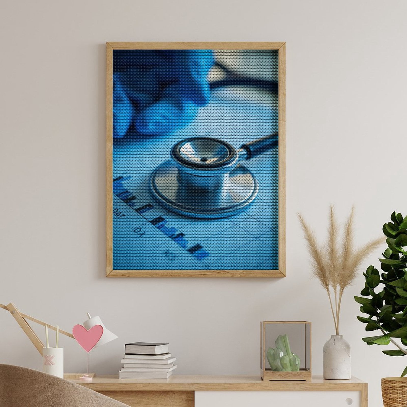 Diamond Art Kits for Adults, Medical Stethoscope Chart Analysis 5D Diamond Painting Kits for Adults Beginners, DIY Full Drill Diamond Painting, Gem Art and Crafts 12x16