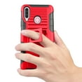 thumbnail image 3 of Compatible for Samsung Galaxy A20S Case with Tempered Glass Screen Protector Belt Clip Holster Defender Rugged Shock Proof Armor Heavy Protection Phone Cover w/Magnetic Mount Plate [Red], 3 of 8