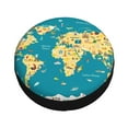 thumbnail image 3 of Easygdp World Map With Landmarks Wheel Sun Guard, Spare Tire Cover,Universal Trailer Suv Truck Camper Travel,Easy To Install And Remove -16 Inch, 3 of 9